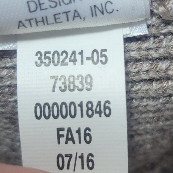 Athleta Honeycomb Sweater Tunic Oatmeal Heather Merino Blend Size XXS - Picture 6 of 9